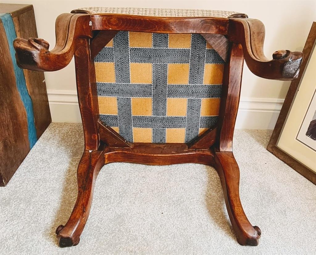 A Victorian rosewood dressing stool, length 48cm, depth 48cm, height 42cm